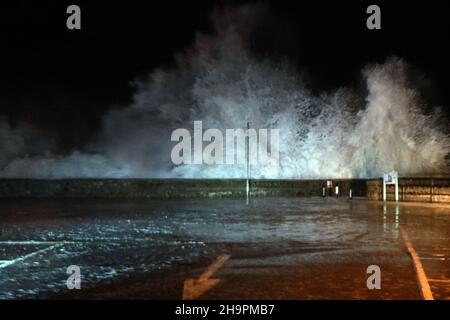 Storm Barra hits Ilfracombe - North Devon, UK Stock Photo