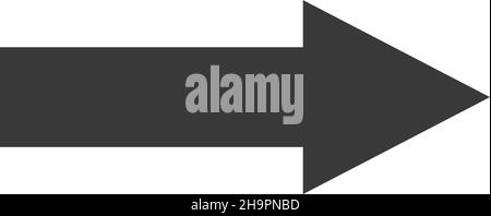 Right arrow. Forward motion. Simple black direction pointer Stock Vector