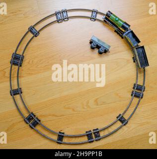 Hornby clockwork O Gauge Goods Set No 20, circa 1960 with circular track Stock Photo