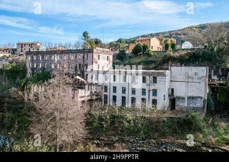 old paper industry, today industrial heritage, Sant Joan les Fonts, Garrotxa, Catalonia, Spain Stock Photo