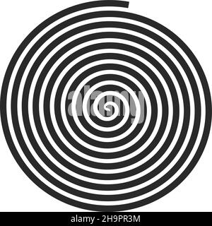 Spiral motion illusion. Black round helix shape Stock Vector