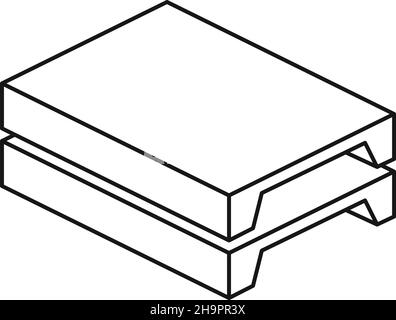 Construction pallet icon. Cargo tray. Warehouse equipment Stock Vector