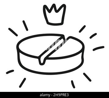 Medicine pills, tablet black line doodle with shining and crown. Vector illustration Stock Vector