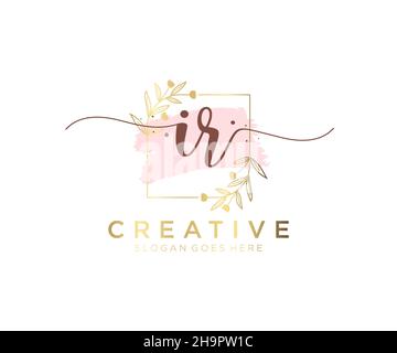 IR feminine logo. Usable for Nature, Salon, Spa, Cosmetic and Beauty Logos. Flat Vector Logo Design Template Element. Stock Vector