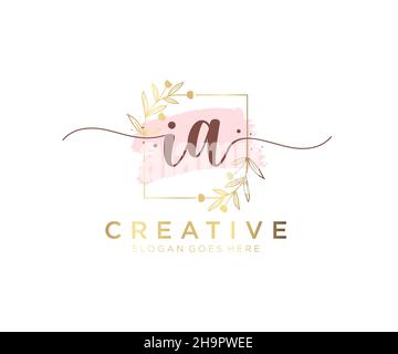 IA feminine logo. Usable for Nature, Salon, Spa, Cosmetic and Beauty Logos. Flat Vector Logo Design Template Element. Stock Vector