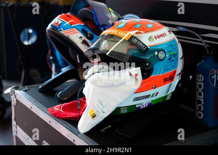 Vallelunga, italy september 18th 2021 Aci racing weekend. Race car driver helmet and safety equipment racing suit, no people Stock Photo
