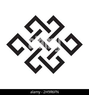 Endless knot - black vector symbol Stock Vector