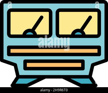 Controller voltage regulator icon. Outline controller voltage regulator vector icon color flat isolated Stock Vector