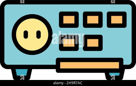 Appliance voltage regulator icon. Outline appliance voltage regulator vector icon color flat isolated Stock Vector