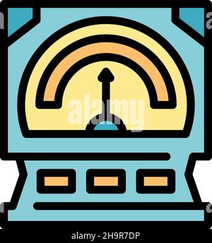 Linear voltage regulator icon. Outline linear voltage regulator vector icon color flat isolated Stock Vector