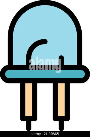 Electrical diode icon. Outline electrical diode vector icon color flat isolated Stock Vector