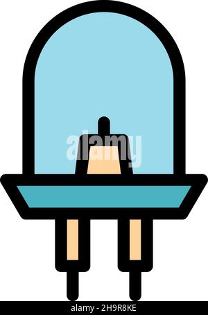 Diode icon. Outline diode vector icon color flat isolated Stock Vector