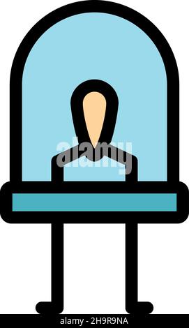 Light diode icon. Outline light diode vector icon color flat isolated Stock Vector