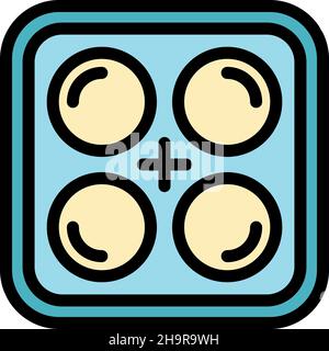 Silicone ice tray icon. Outline silicone ice tray vector icon color flat isolated Stock Vector