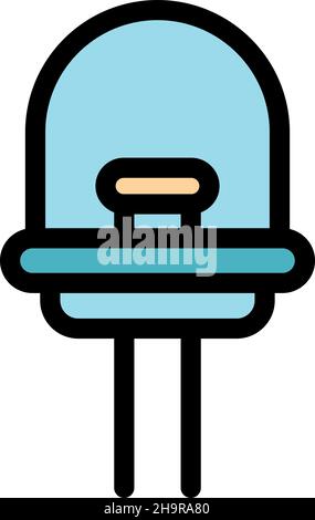 Voltage diode icon. Outline voltage diode vector icon color flat isolated Stock Vector