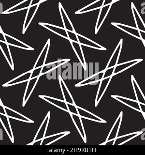 Abstract vector seamless pattern background in classic black and white Stock Vector