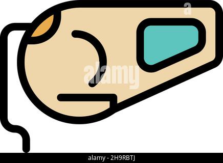 Retractable hook leash icon. Outline retractable hook leash vector icon color flat isolated Stock Vector