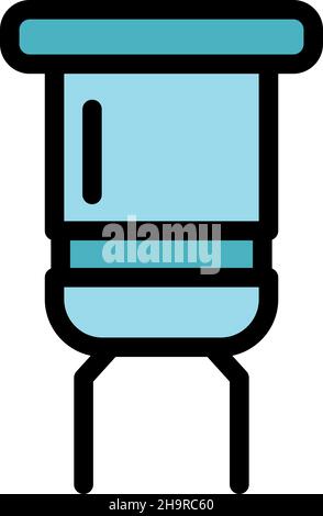 Capacitor icon. Outline capacitor vector icon color flat isolated Stock Vector