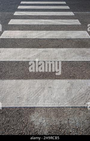 Road with zebra crossing, perspective Stock Photo