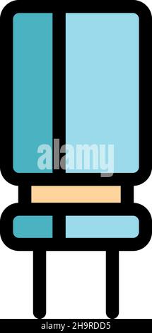 electrolytic capacitor electronic component color icon vector ...