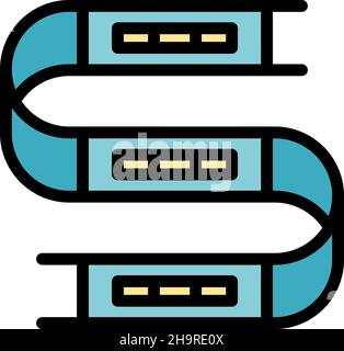 Led strip neon icon. Outline led strip neon vector icon color flat isolated Stock Vector