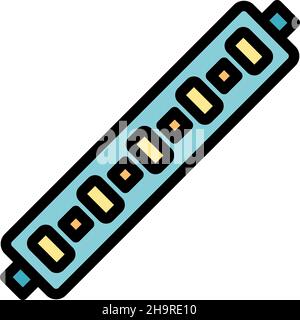 Led strip effect icon. Outline led strip effect vector icon color flat isolated Stock Vector