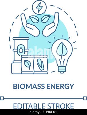 Biomass energy turquoise blue concept icon Stock Vector