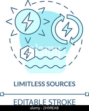 Limitless sources turquoise blue concept icon Stock Vector