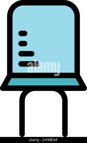 Semiconductor capacitor icon. Outline semiconductor capacitor vector icon color flat isolated Stock Vector