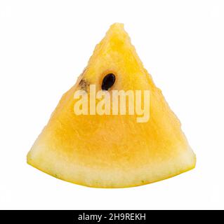 Yellow watermelon isolated on white background. Clipping path Stock Photo