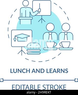 Studying during lunch concept icon Stock Vector