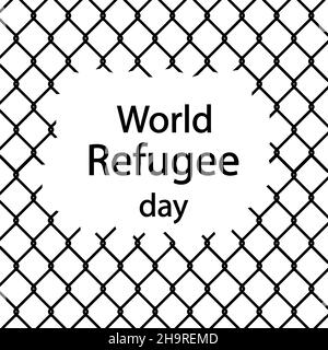 World Refugee day. Lattice silhouette. Stock Vector