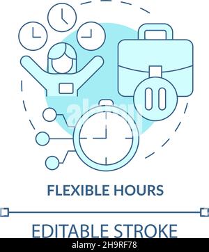 Flexible work time concept icon Stock Vector