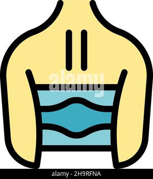 Back bandage icon. Outline back bandage vector icon color flat isolated Stock Vector
