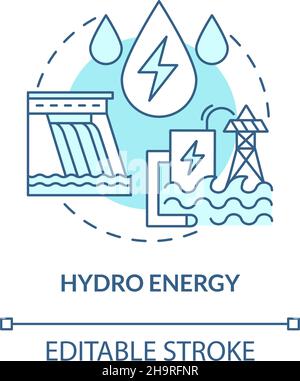 Hydro energy turquoise blue concept icon Stock Vector