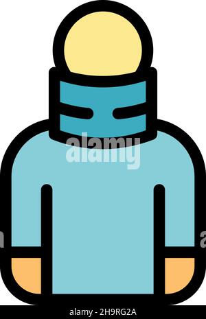 Neck trauma icon. Outline neck trauma vector icon color flat isolated Stock Vector