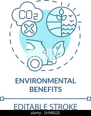 Environmental benefits turquoise blue concept icon Stock Vector