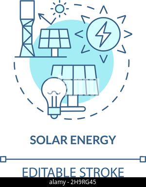 Solar energy turquoise blue concept icon Stock Vector