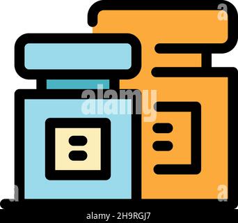 Pen ink icon. Outline pen ink vector icon color flat isolated Stock Vector