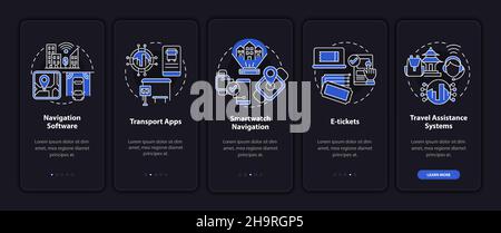 Passenger transport digitalization onboarding mobile app page screen Stock Vector
