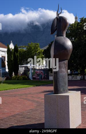 A 1978 sculpture by Bruce Arnot, Numinous Beast, guards the entrance  South African National Gallery in Cape Town's Company's Garden Stock Photo