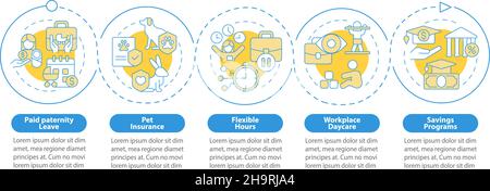 Bonuses for workers with family infographic template Stock Vector