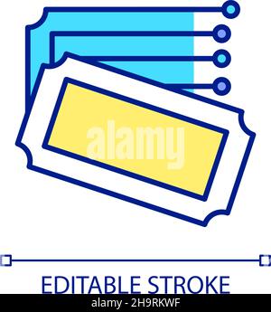 E-tickets RGB color icon Stock Vector