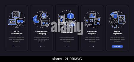 Retail market digital technology onboarding mobile app page screen Stock Vector