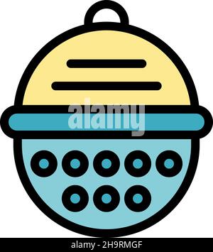 Tea steel ball icon. Outline tea steel ball vector icon color flat isolated Stock Vector