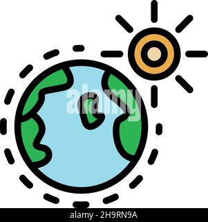 Space global warming icon. Outline space global warming vector icon color flat isolated Stock Vector