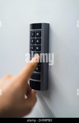 Security automatic digital room door lock. Stock Photo