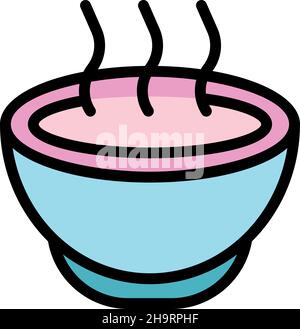 Hot bath foot icon. Outline hot bath foot vector icon color flat isolated Stock Vector