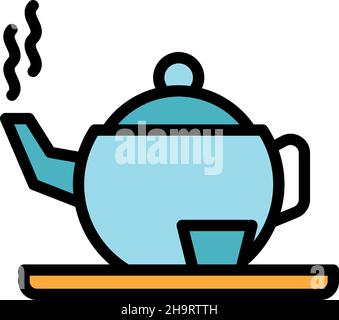 Tea infusion icon. Outline tea infusion vector icon color flat isolated Stock Vector