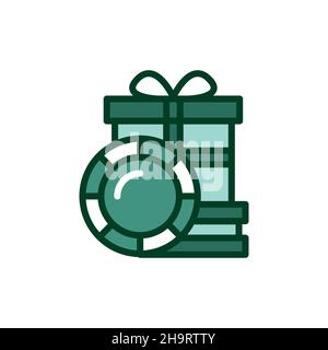 Bonus color line icon. Isolated vector element. Outline pictogram for web page, mobile app, promo Stock Vector
